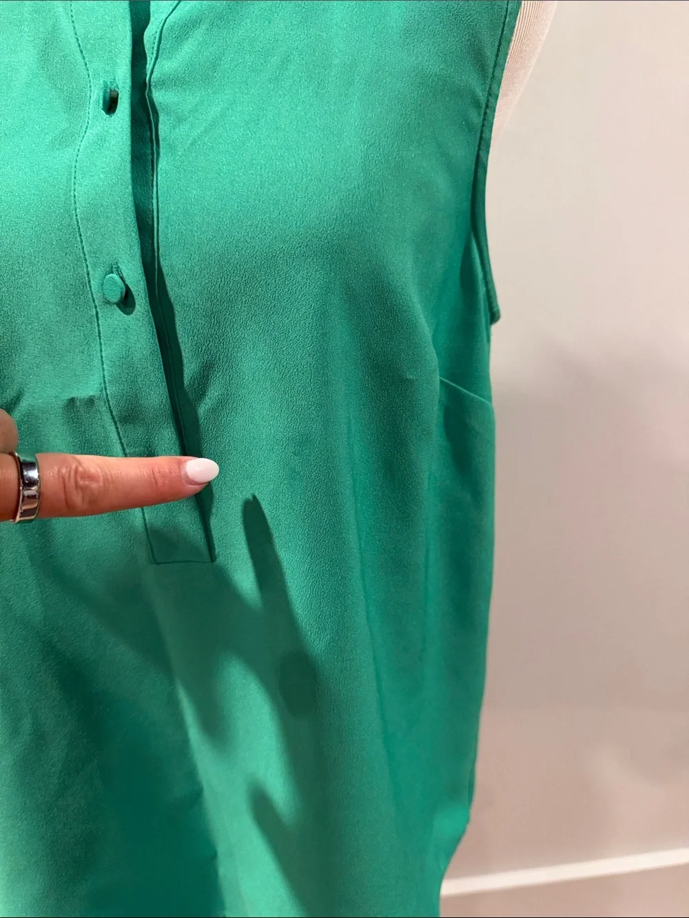 J crew Ruffled Collar Sleeveless Camisole in green
